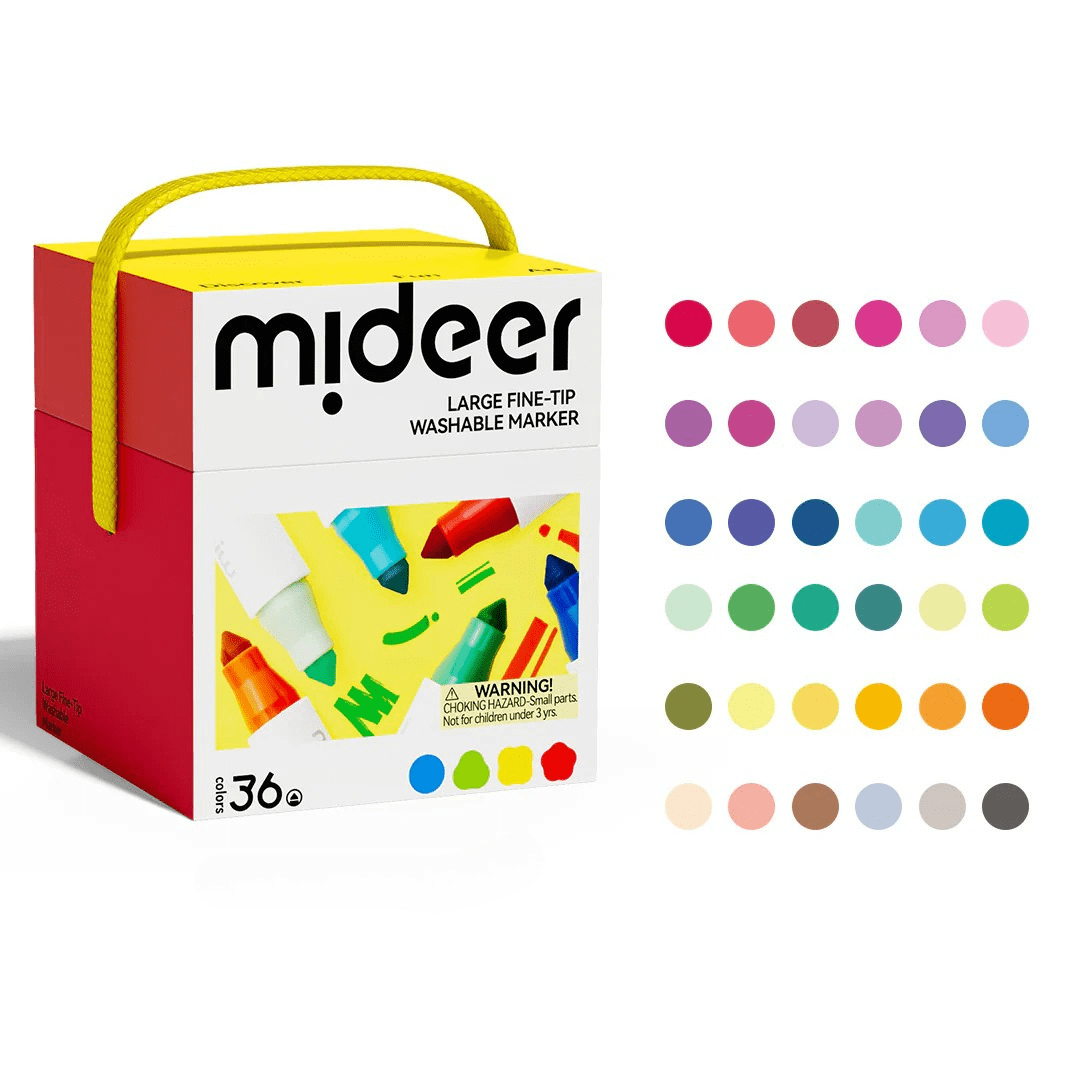Villem Vienpusiai nuplaunami flomasteriai - 36 Spalvos Mideer