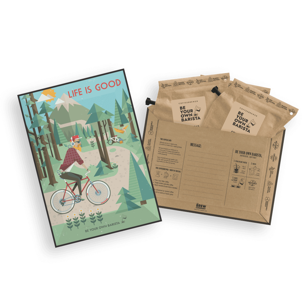 BIKING COFFEE GREETING CARDS Coffee and tea cards The Brew Company